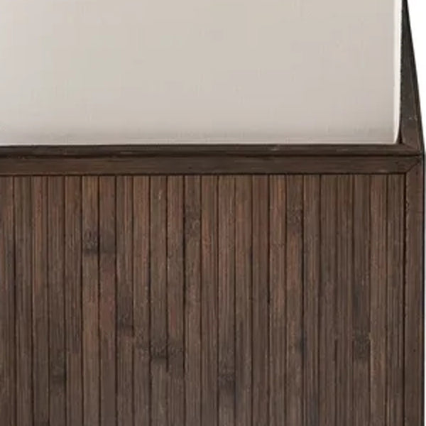 Homeroots 50" Brown Rattan Lantern Floor Lamp With Long White Rectangular Shade  Rattan 372498