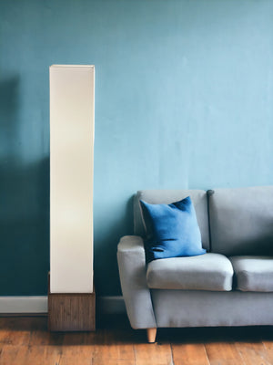 Homeroots 50" Brown Rattan Lantern Floor Lamp With Long White Rectangular Shade  Rattan 372498