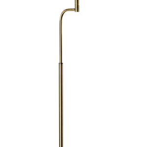HomeRoots 63" Brown LED Task Floor Lamp with Adjustable Brass Shade - Stylish Lighting for Home & Office 372508