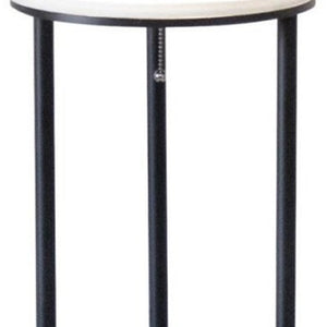 Homeroots Black Wood Floor Lamp With Circular Usb Charging Station Shelf  Metal 372521