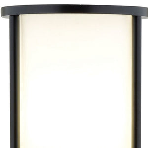 Homeroots 63" Black Wood Column Floor Lamp - Elegant White Fabric Shade For Stylish Home Lighting & Decor  Manufactured Wood 372522