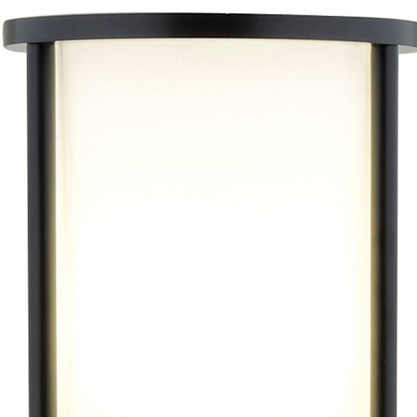 Homeroots 63" Black Wood Column Floor Lamp - Elegant White Fabric Shade For Stylish Home Lighting & Decor  Manufactured Wood 372522