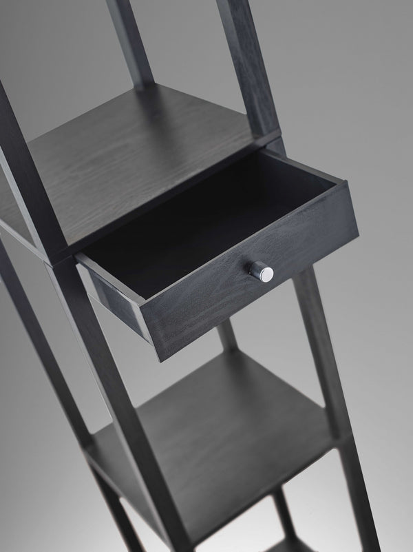 Homeroots 63" Solid Wood Column Floor Lamp With White Rectangular Shade  Solid Wood 372523