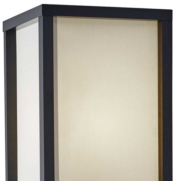 Homeroots 63" Solid Wood Column Floor Lamp With White Rectangular Shade  Solid Wood 372523