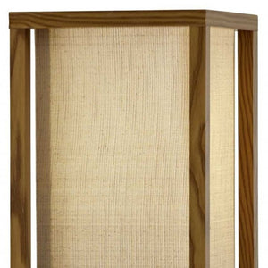 HomeRoots 63" Elegant Solid Wood Floor Lamp with Cozy Brown Fabric Shade for Warm Ambient Lighting Natural 372525