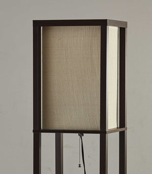 HomeRoots 63" Elegant Solid Wood Floor Lamp with Cozy Brown Fabric Shade for Warm Ambient Lighting Walnut 372526