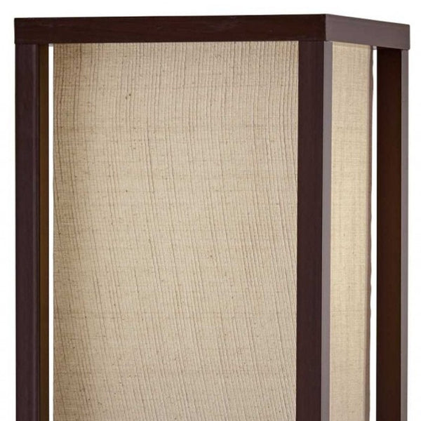 HomeRoots 63" Elegant Solid Wood Floor Lamp with Cozy Brown Fabric Shade for Warm Ambient Lighting Walnut 372526