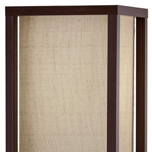 HomeRoots 63" Elegant Solid Wood Floor Lamp with Cozy Brown Fabric Shade for Warm Ambient Lighting Walnut 372526