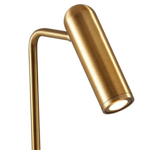 HomeRoots 17" LED Desk Lamp with USB & Wireless Charging - Stylish Adjustable Lighting for Home or Office Brass 372527