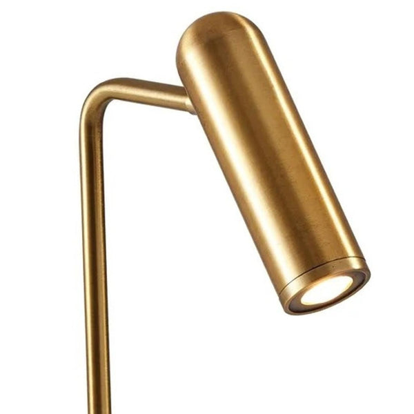 HomeRoots 17" LED Desk Lamp with USB & Wireless Charging - Stylish Adjustable Lighting for Home or Office Brass 372527