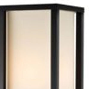 HomeRoots 72" Striking Black Solid Wood Column Lamp with White Cotton Shade for Modern Minimalist Spaces 372534