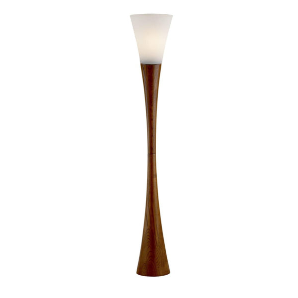 HomeRoots 68" Brown Wood Novelty Floor Lamp with White Acrylic Shade - Stylish Ambient Lighting Solution 372535