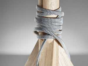 Homeroots 25" Natural Solid Wood Tripod Table Lamp - Gray Empire Shade For Modern And Industrial Decor Natural  372538