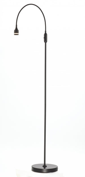 Homeroots 56" Black Arched Floor Lamp Black Metal 372545