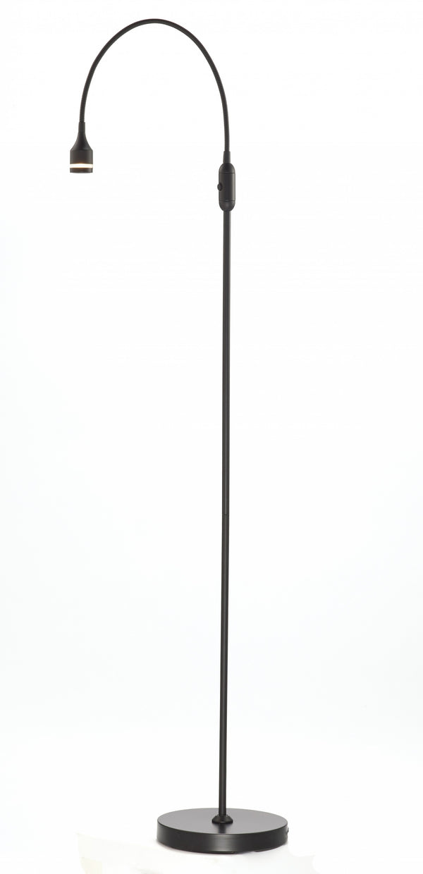 Homeroots 56" Black Arched Floor Lamp Black Metal 372545