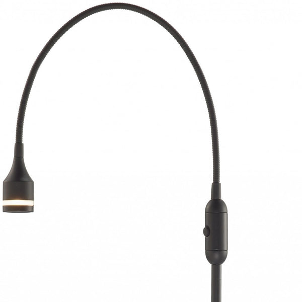 Homeroots 56" Black Arched Floor Lamp Black Metal 372545