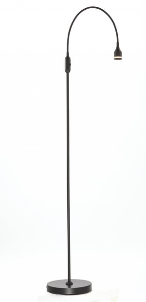 Homeroots 56" Black Arched Floor Lamp Black Metal 372545