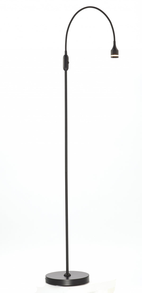 Homeroots 56" Black Arched Floor Lamp Black Metal 372545