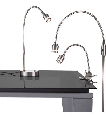 Homeroots 56" Arched Floor Lamp Brushed Steel Metal 372546