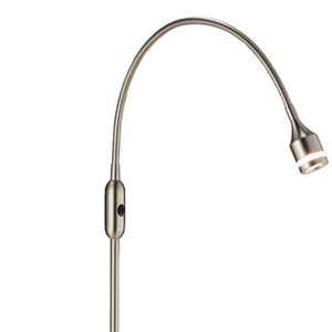 Homeroots 56" Arched Floor Lamp Brushed Steel Metal 372546