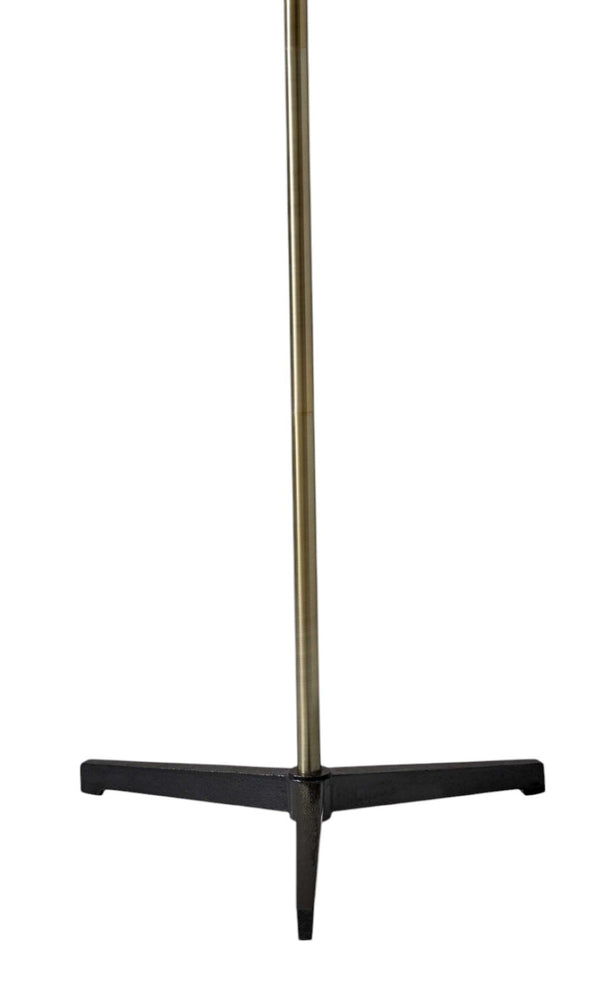 HomeRoots 71" Brass Metal Novelty Floor Lamp - Mid-Century Modern Black & White Cone Shade for Stylish Spaces 372556