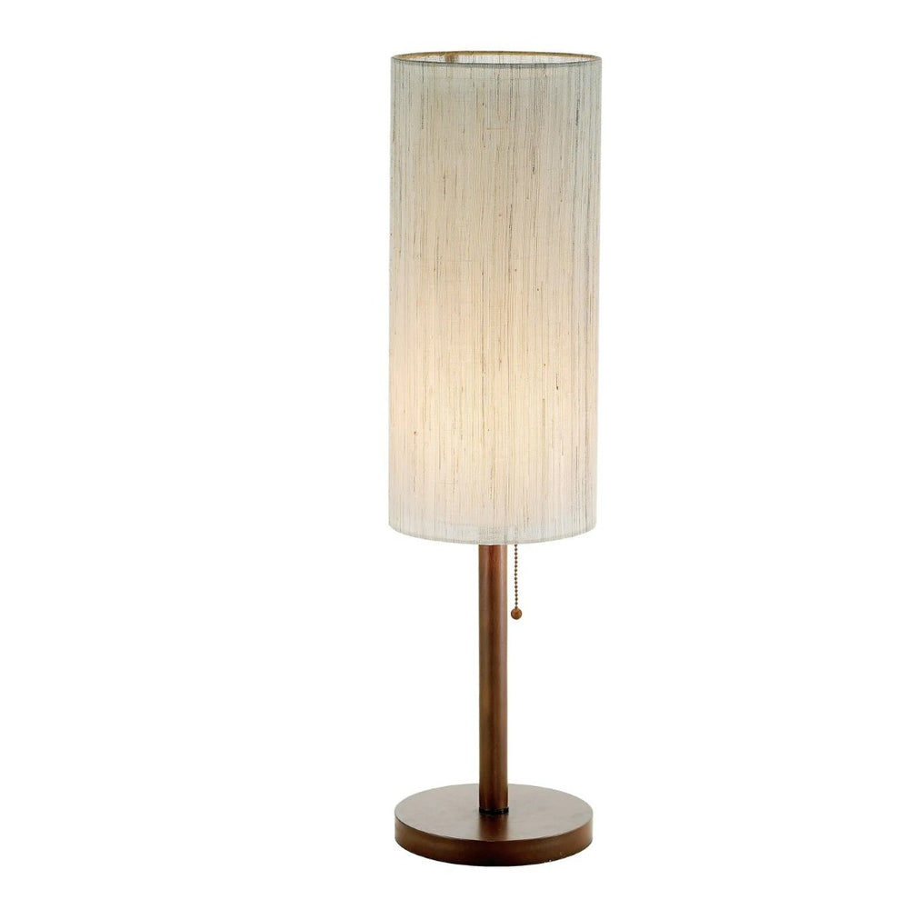 HomeRoots 31" Elegant Walnut Wood Table Lamp with Soft Beige Shade – Perfect for Modern Home Decor & Lighting 372561