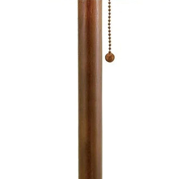 HomeRoots 31" Elegant Walnut Wood Table Lamp with Soft Beige Shade – Perfect for Modern Home Decor & Lighting 372561