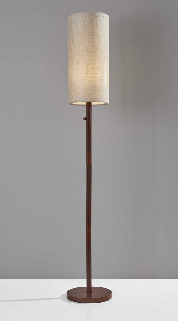 Homeroots 65" Solid Wood Traditional Shaped Floor Lamp With Beige Drum Shade  Solid Wood 372562