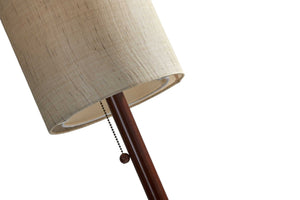 HomeRoots 65" Elegant Brown Solid Wood Floor Lamp with Beige Shade - Timeless Design for Any Space! 372562