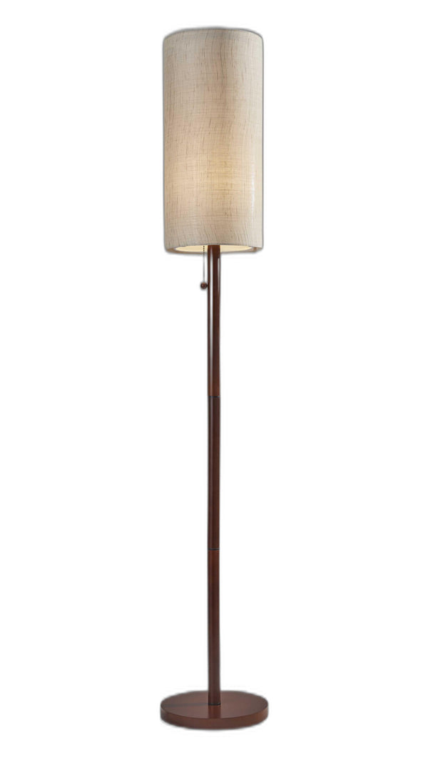 Homeroots 65" Solid Wood Traditional Shaped Floor Lamp With Beige Drum Shade  Solid Wood 372562