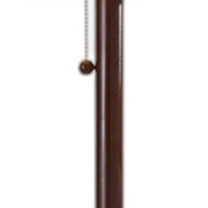 HomeRoots 65" Elegant Brown Solid Wood Floor Lamp with Beige Shade - Timeless Design for Any Space! 372562