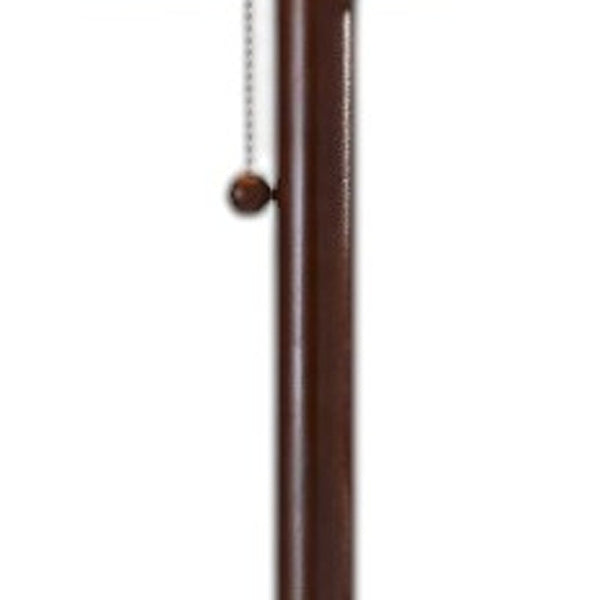 HomeRoots 65" Elegant Brown Solid Wood Floor Lamp with Beige Shade - Timeless Design for Any Space! 372562