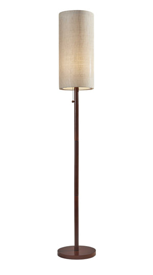 HomeRoots 65" Elegant Brown Solid Wood Floor Lamp with Beige Shade - Timeless Design for Any Space! 372562