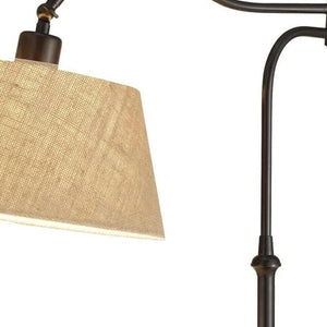 HomeRoots Dark Bronze Adjustable Swing Arm Table Lamp with Articulated Shade & Smart Outlet Compatibility 372565