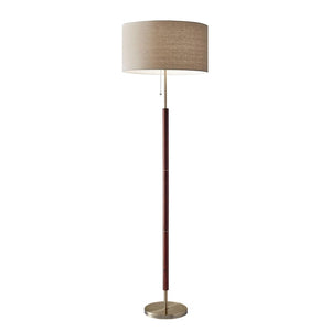 HomeRoots 66" Brown Floor Lamp with Vintage Style Drum Shade - Perfect for Living Rooms & Reading Nooks 372571