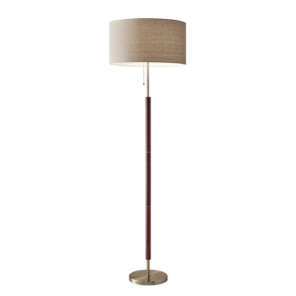 HomeRoots 66" Brown Floor Lamp with Vintage Style Drum Shade - Perfect for Living Rooms & Reading Nooks 372571