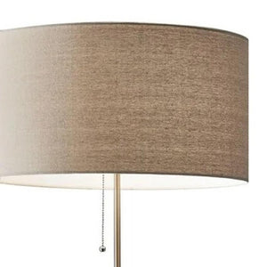 HomeRoots 66" Brown Floor Lamp with Vintage Style Drum Shade - Perfect for Living Rooms & Reading Nooks 372571