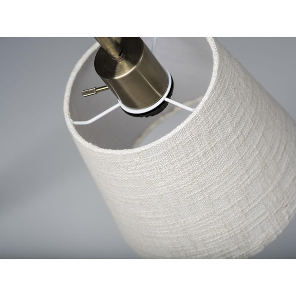 Homeroots 21" Natural Brown Metal Desk Table Lamp With White Shade   372573