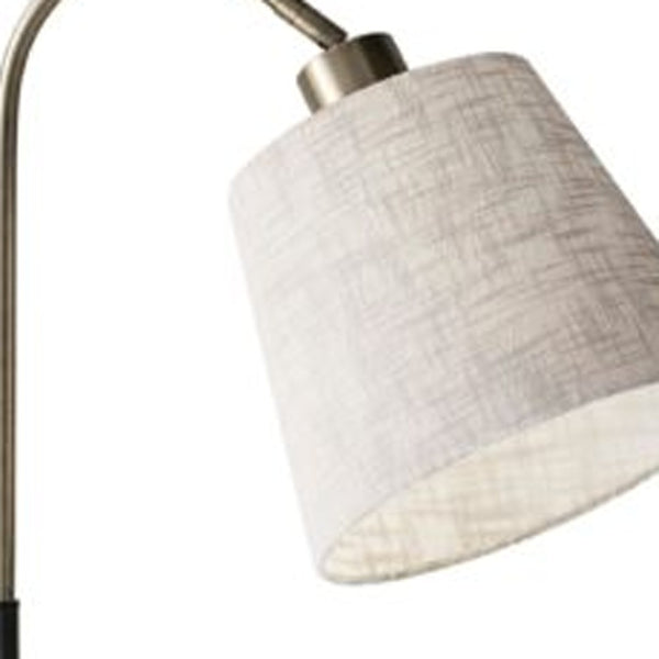 Homeroots 21" Natural Brown Metal Desk Table Lamp With White Shade   372573