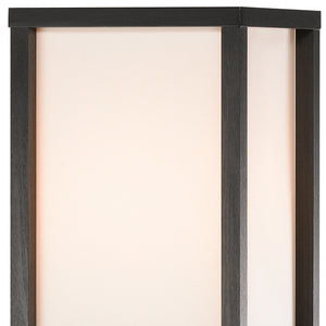 Homeroots 72" Black Column Floor Lamp With Off White Solid Color Rectangular Shade  Manufactured Wood 372583