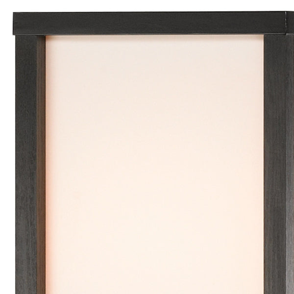 Homeroots 72" Black Column Floor Lamp With Off White Solid Color Rectangular Shade  Manufactured Wood 372583