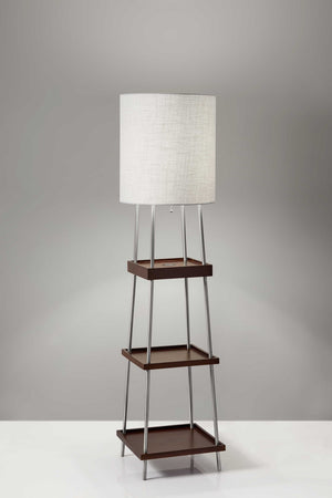 Homeroots 63" Column Floor Lamp With White Drum Shade  Metal 372586