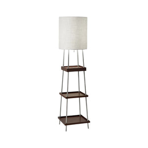 HomeRoots 63" Elegant Column Floor Lamp with White Drum Shade - Modern Design for Ambient Room Lighting 372586
