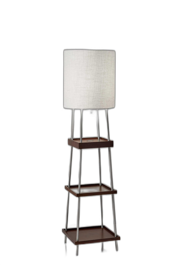 Homeroots 63" Column Floor Lamp With White Drum Shade  Metal 372586