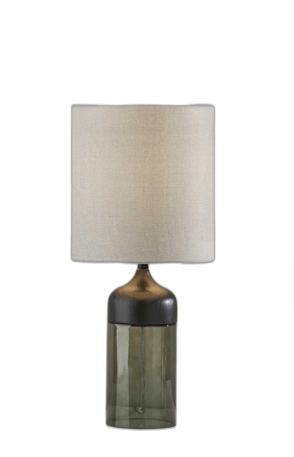 Homeroots 23" Black Glass Bedside Table Lamp With White Shade   372604