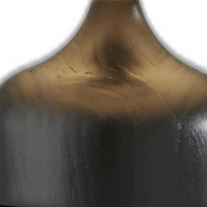 Homeroots 23" Black Glass Bedside Table Lamp With White Shade   372604