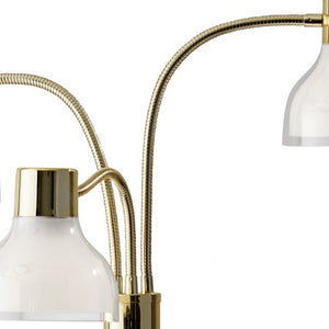 Homeroots 69" Gold Three Light Tree Floor Lamp With Clear Bowl Shade Gold Metal 372610