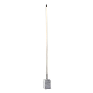 HomeRoots Minimalist Ambient Glow LED Floor Lamp - Elegant Black Marble Base with Dimmable Touch Control Brushed steel 372617