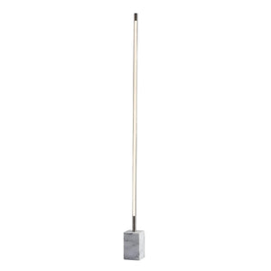 HomeRoots Minimalist Ambient Glow LED Floor Lamp - Elegant Black Marble Base with Dimmable Touch Control Brushed steel 372617