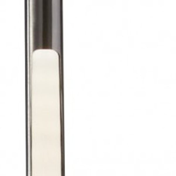 Homeroots Minimalist Ambient Glow Led Floor Lamp With Dimmer In Brushed Steel And White Marble Brushed Steel Metal 372617